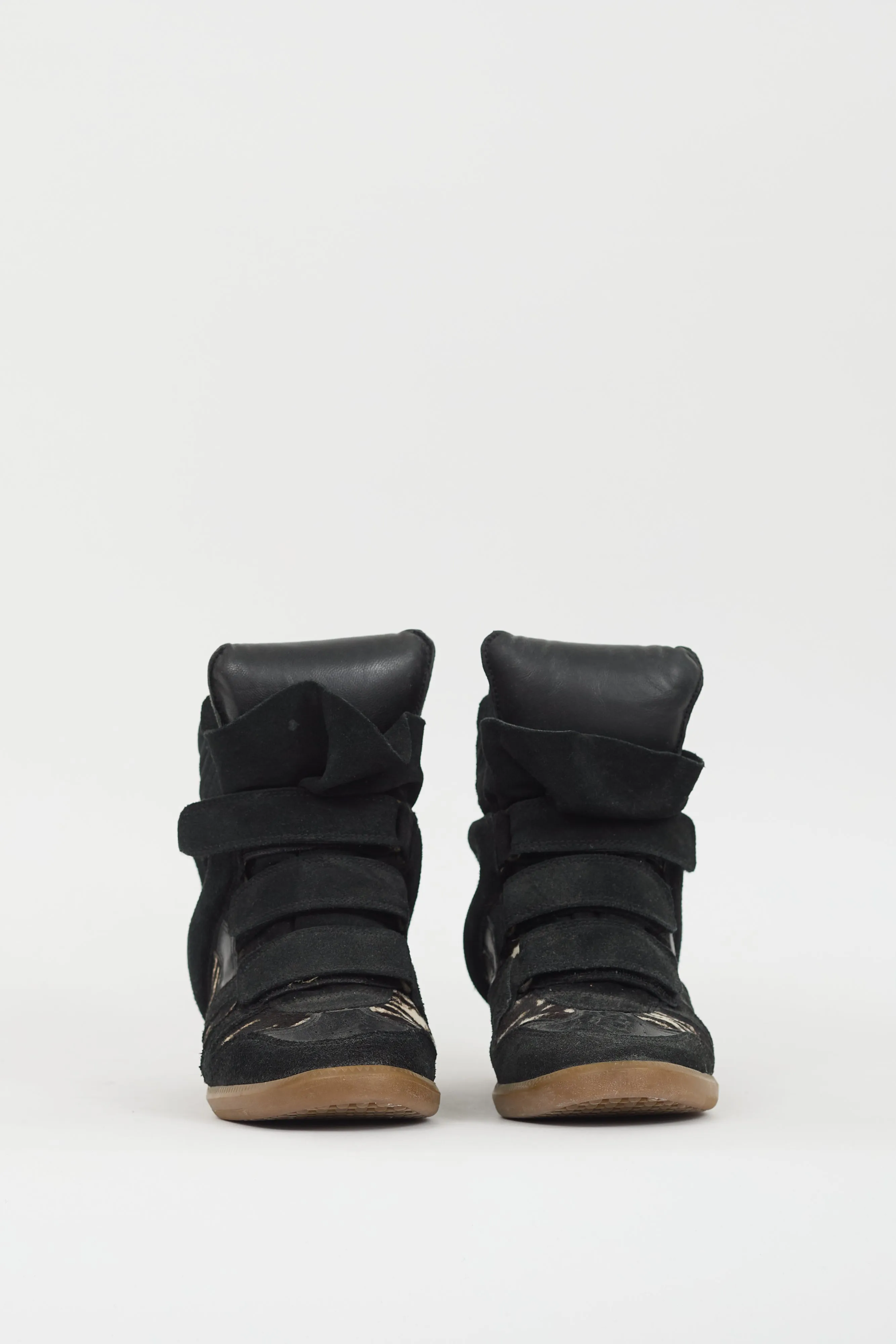 Black & Multi Over Basket Bennett Wedge Sneaker