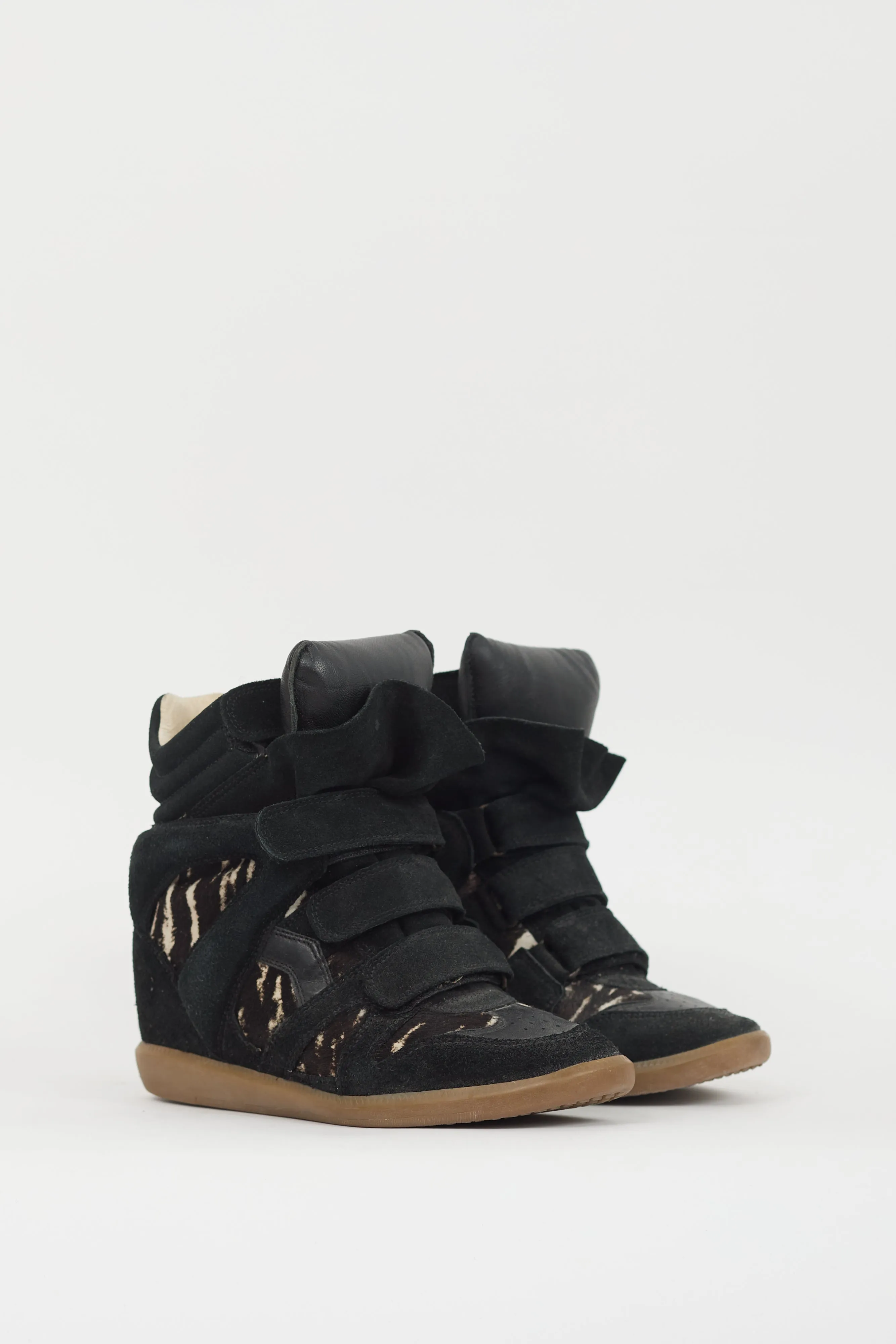 Black & Multi Over Basket Bennett Wedge Sneaker
