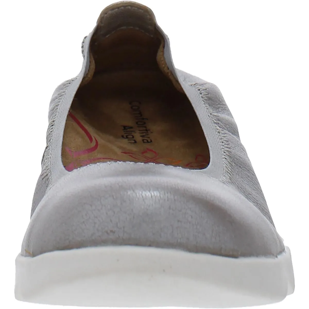Comfortiva Womens Grace Leather Slip On Ballet Flats