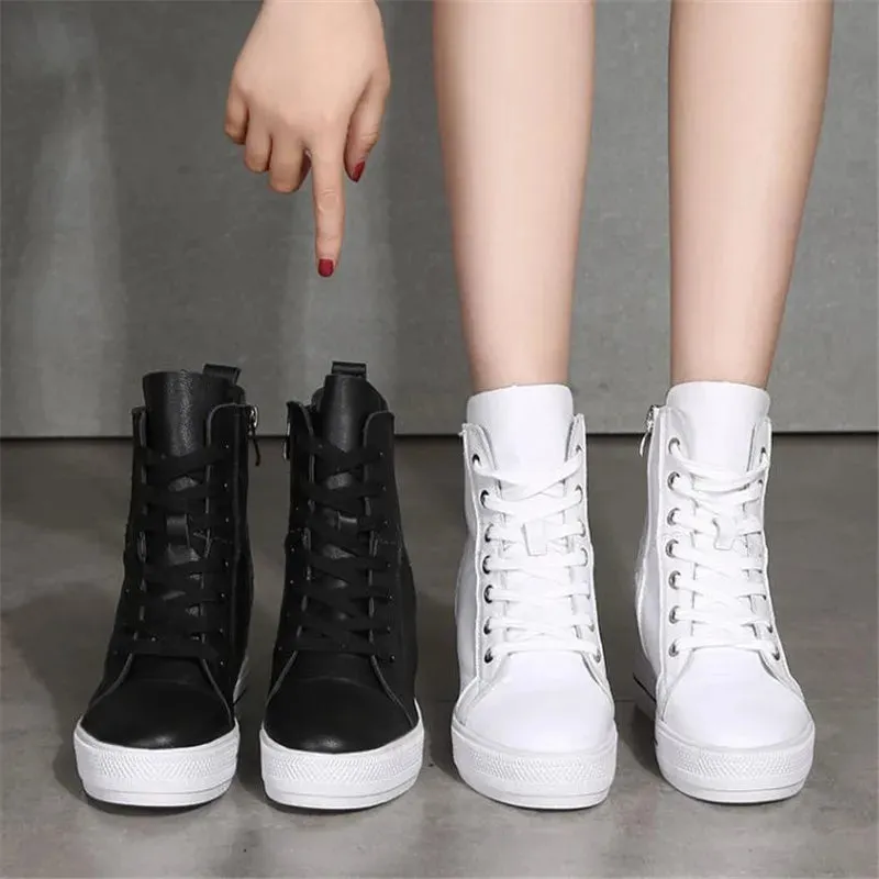 Funki Buys | Boots | Women's Canvas High Rise Ankle Sneaker