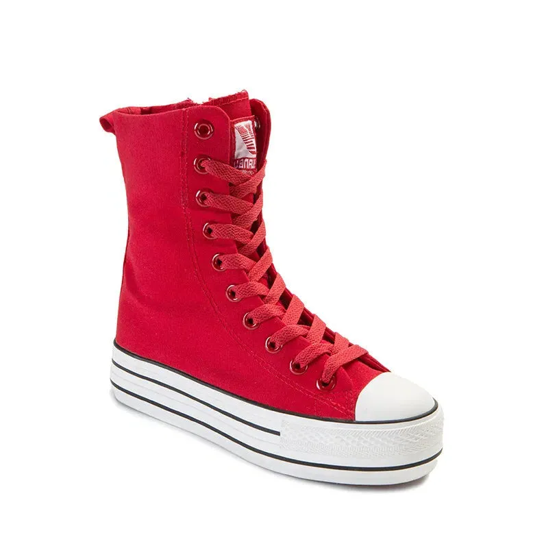 Funki Buys | Boots | Women's High-top Side Zip Canvas Sneaker