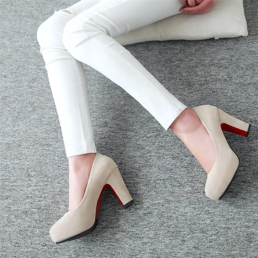 Funki Buys | Shoes | Women's Faux Suede High Chunky Heels