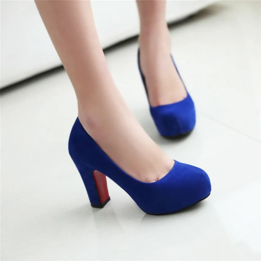 Funki Buys | Shoes | Women's Faux Suede High Chunky Heels