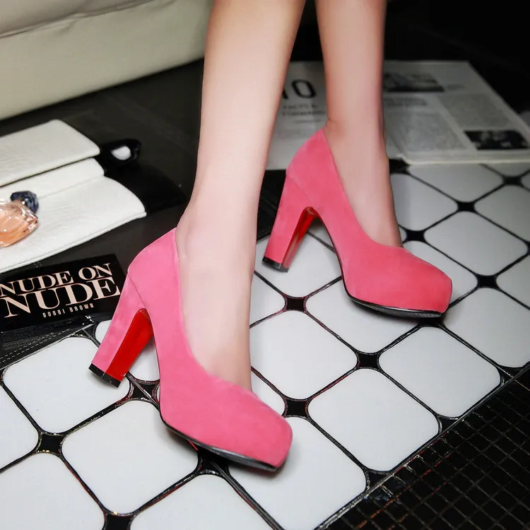 Funki Buys | Shoes | Women's Faux Suede High Chunky Heels