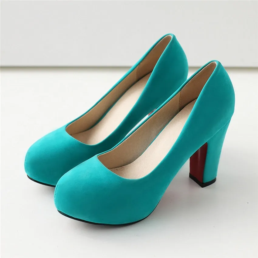 Funki Buys | Shoes | Women's Faux Suede High Chunky Heels
