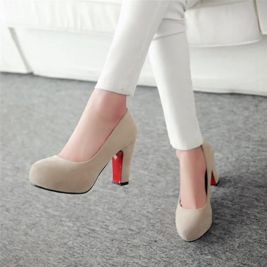 Funki Buys | Shoes | Women's Faux Suede High Chunky Heels