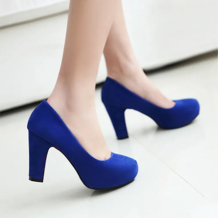 Funki Buys | Shoes | Women's Faux Suede High Chunky Heels