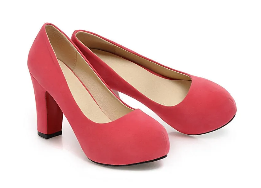 Funki Buys | Shoes | Women's Faux Suede High Chunky Heels