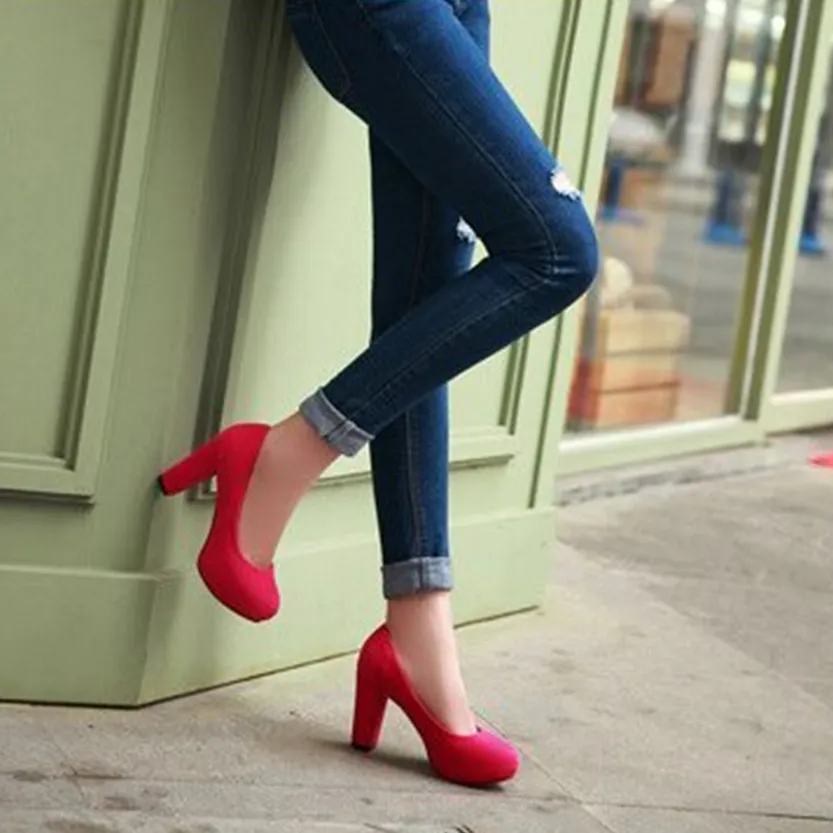 Funki Buys | Shoes | Women's Faux Suede High Chunky Heels