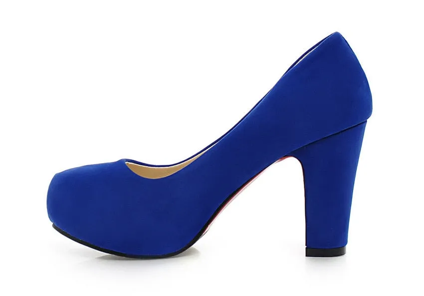 Funki Buys | Shoes | Women's Faux Suede High Chunky Heels
