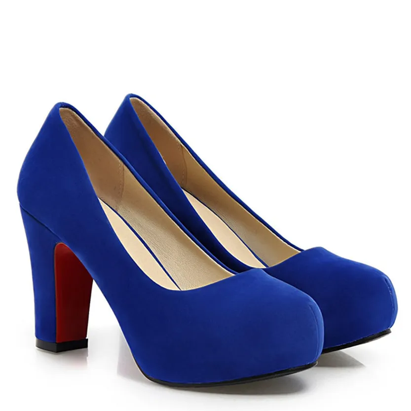 Funki Buys | Shoes | Women's Faux Suede High Chunky Heels