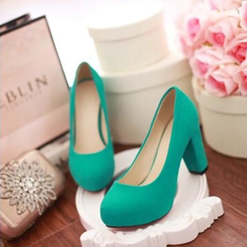 Funki Buys | Shoes | Women's Faux Suede High Chunky Heels