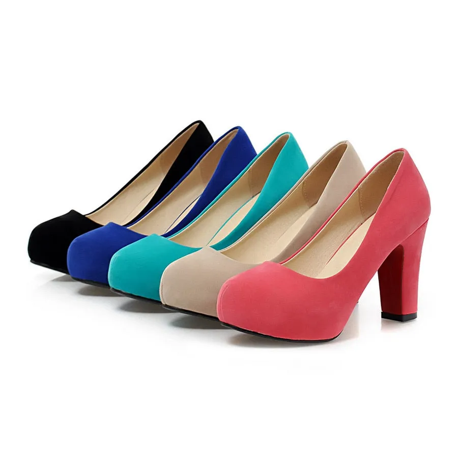 Funki Buys | Shoes | Women's Faux Suede High Chunky Heels