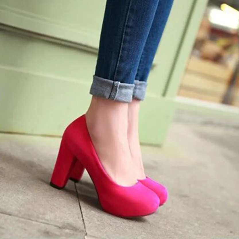 Funki Buys | Shoes | Women's Faux Suede High Chunky Heels