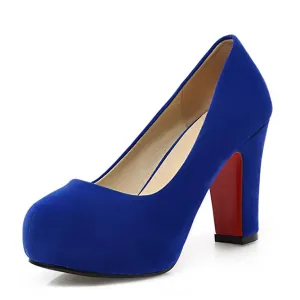 Funki Buys | Shoes | Women's Faux Suede High Chunky Heels