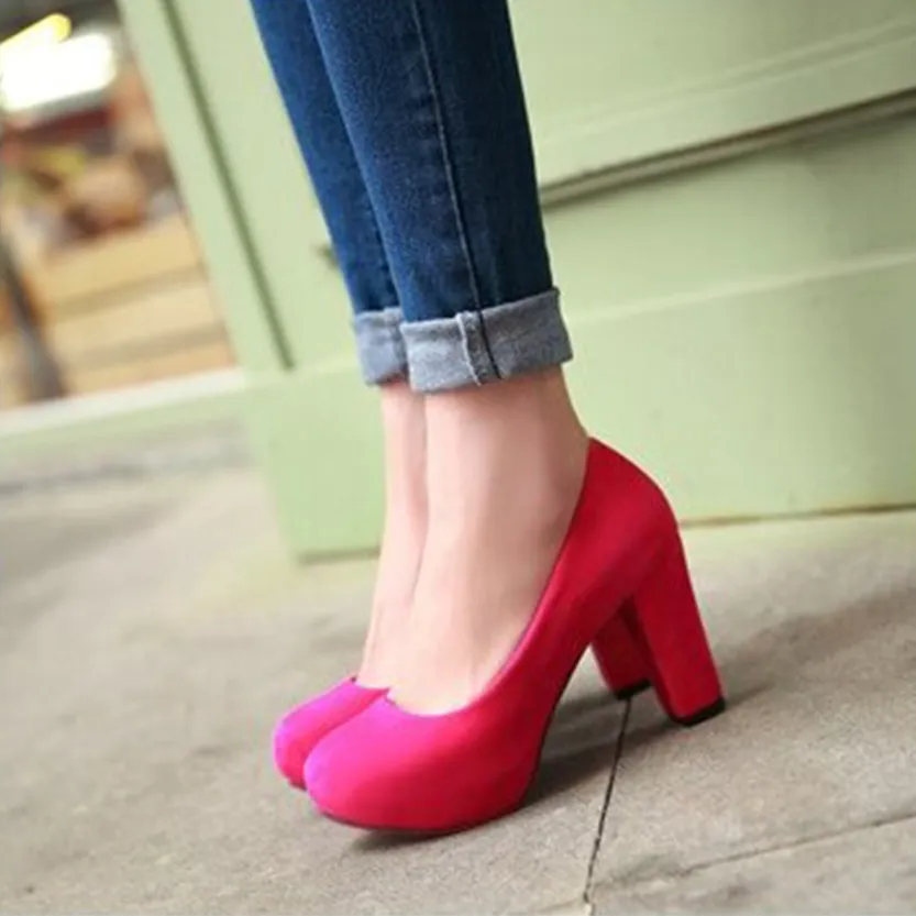 Funki Buys | Shoes | Women's Faux Suede High Chunky Heels