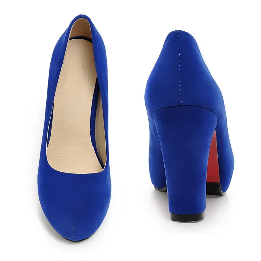 Funki Buys | Shoes | Women's Faux Suede High Chunky Heels