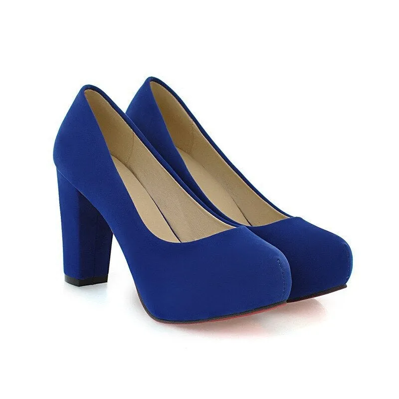 Funki Buys | Shoes | Women's Faux Suede High Chunky Heels