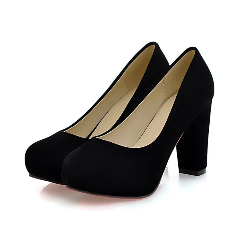 Funki Buys | Shoes | Women's Faux Suede High Chunky Heels