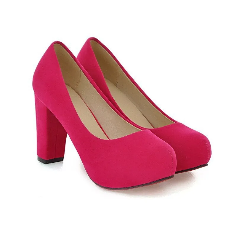 Funki Buys | Shoes | Women's Faux Suede High Chunky Heels