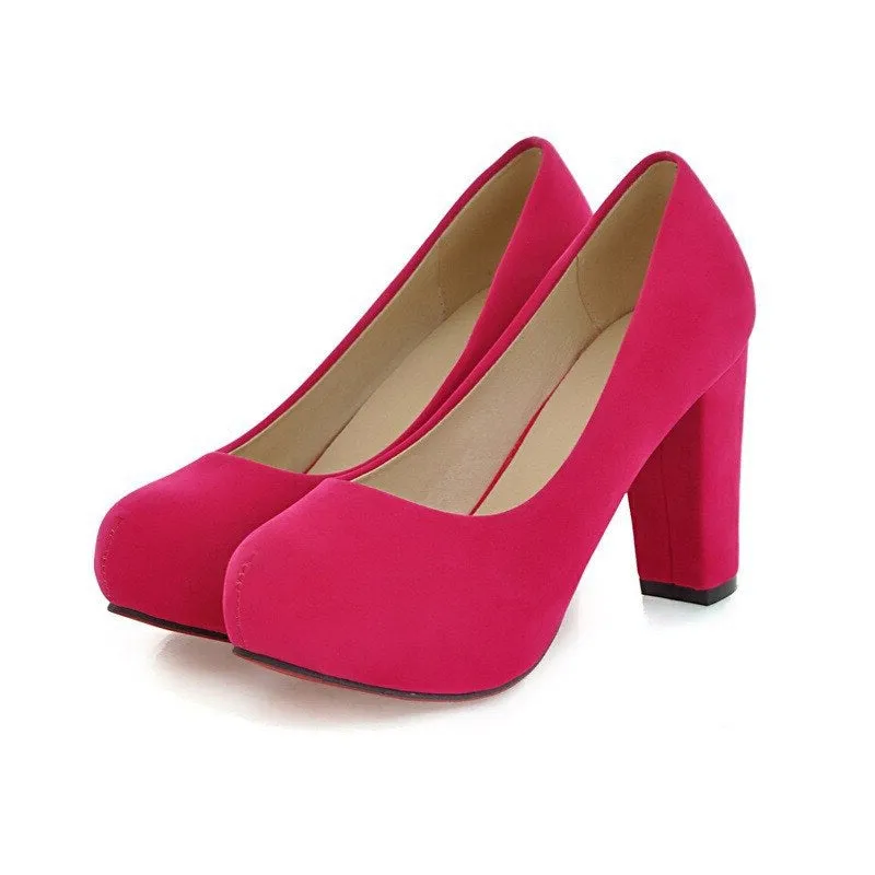 Funki Buys | Shoes | Women's Faux Suede High Chunky Heels