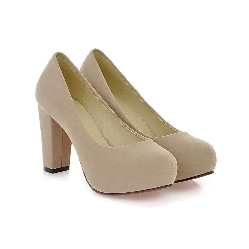 Funki Buys | Shoes | Women's Faux Suede High Chunky Heels