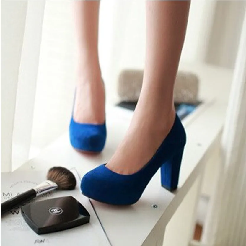 Funki Buys | Shoes | Women's Faux Suede High Chunky Heels