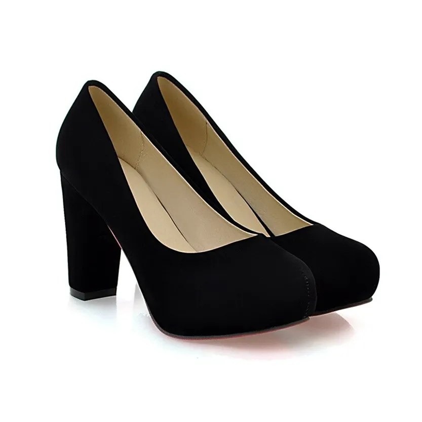 Funki Buys | Shoes | Women's Faux Suede High Chunky Heels