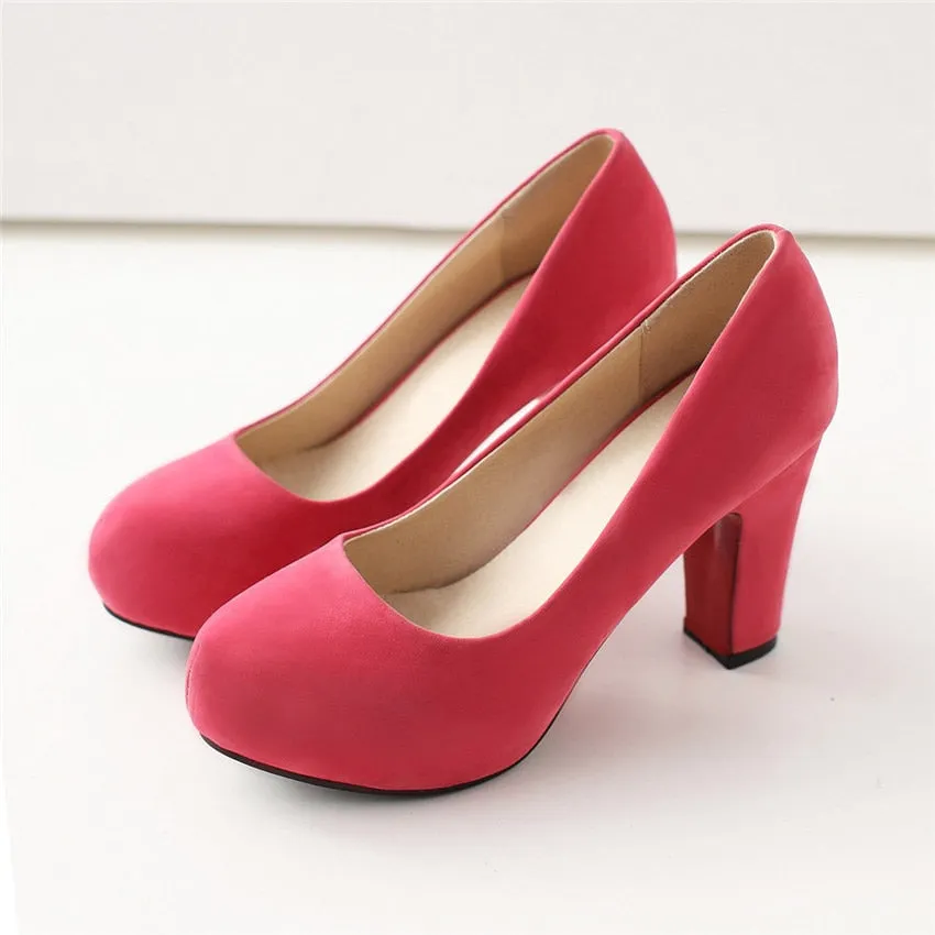 Funki Buys | Shoes | Women's Faux Suede High Chunky Heels