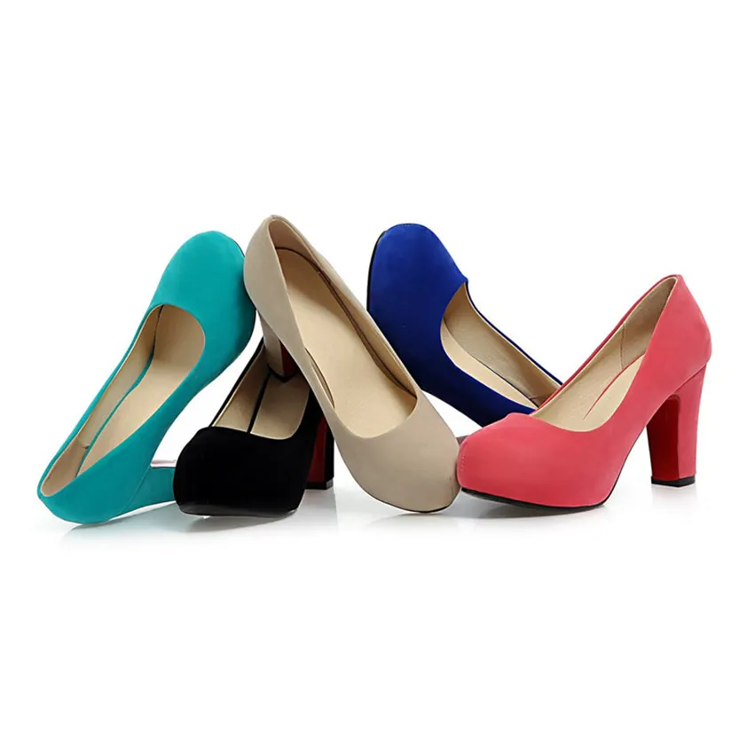 Funki Buys | Shoes | Women's Faux Suede High Chunky Heels