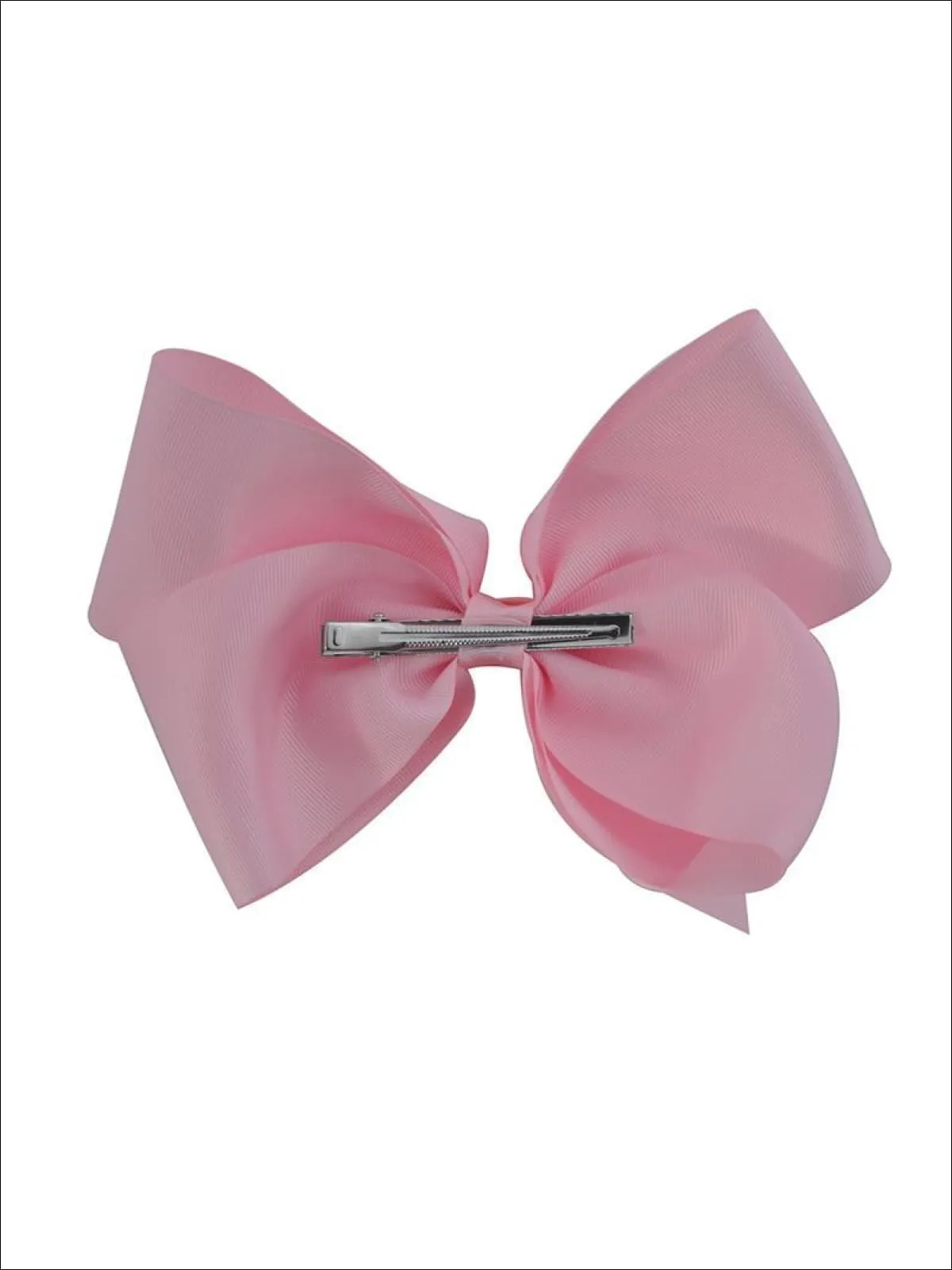 Girls Red 8 Inch Large Ribbon Hair Bow With Alligator Clip