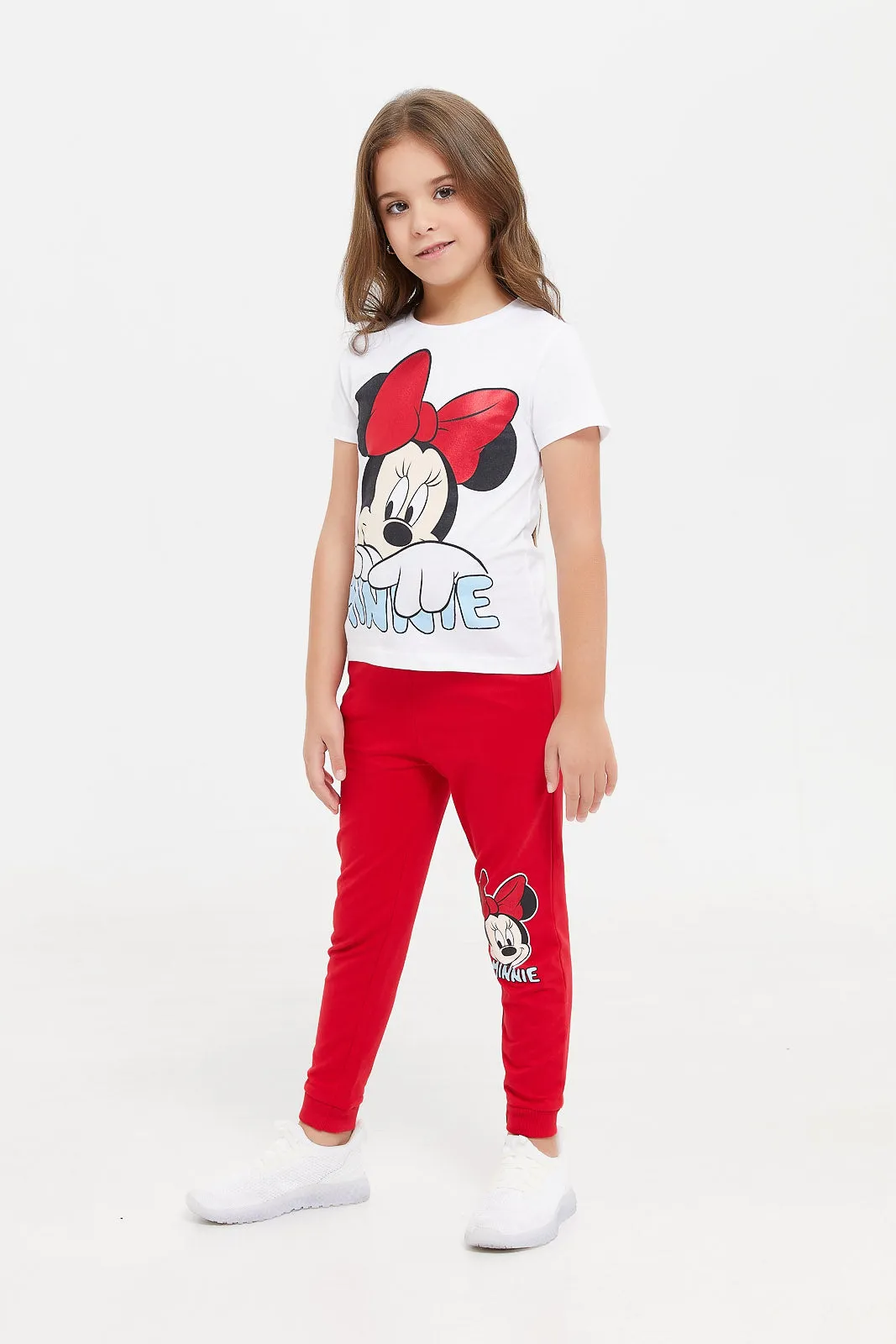 Girls Red Minnie Mouse Active Pant