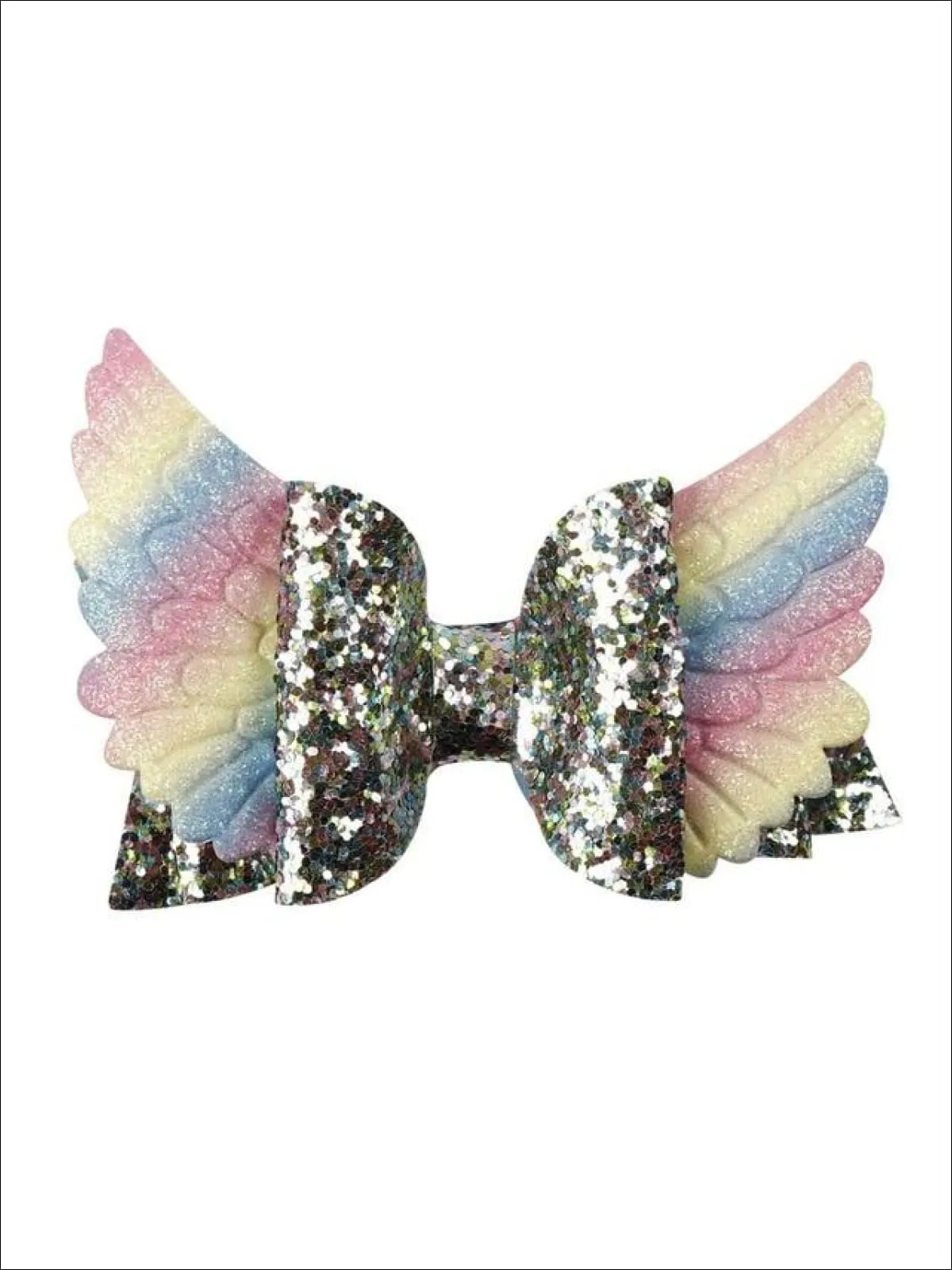 Girls Sequin Princess Angel Wing Hair Bow