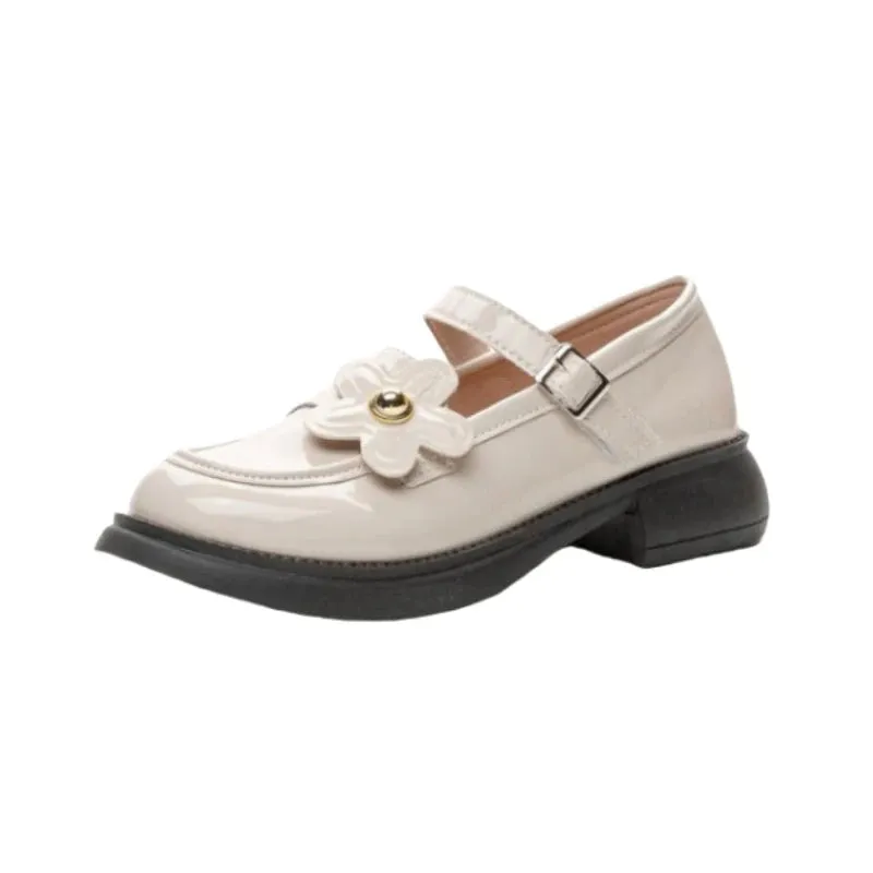 Hnzxzm Fashion Platform Pu Leather Shoes Women's Sweet Girls New Japanese Lolita Jk Uniform Mid Heel Mary Jane Shoes