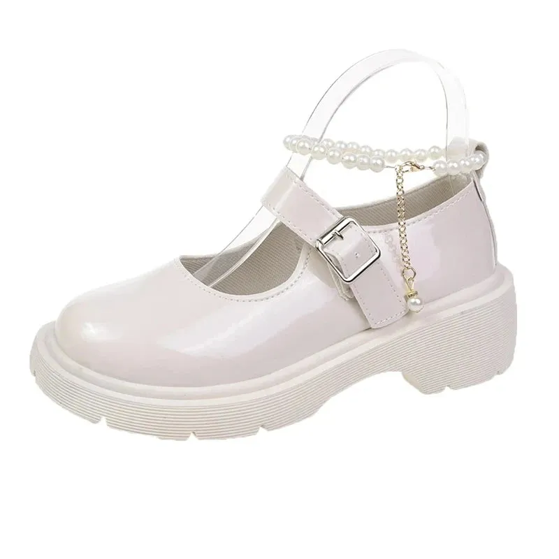 Hnzxzm New Lolita Shoes Japanese Mary Jane Shoes Women Retro Girls Students JK Uniform Platform Shoes Cosplay High Heels