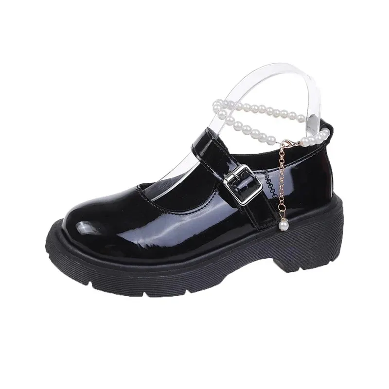 Hnzxzm New Lolita Shoes Japanese Mary Jane Shoes Women Retro Girls Students JK Uniform Platform Shoes Cosplay High Heels