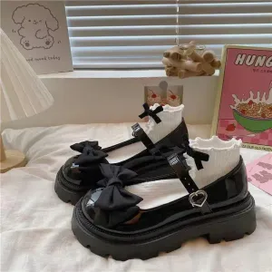 Hnzxzm Spring Maid Mary Jane Butterfly Buckle Women Shoes Fashion Lolita Harajuku Girls Student Uniform Platform Flats Creepers