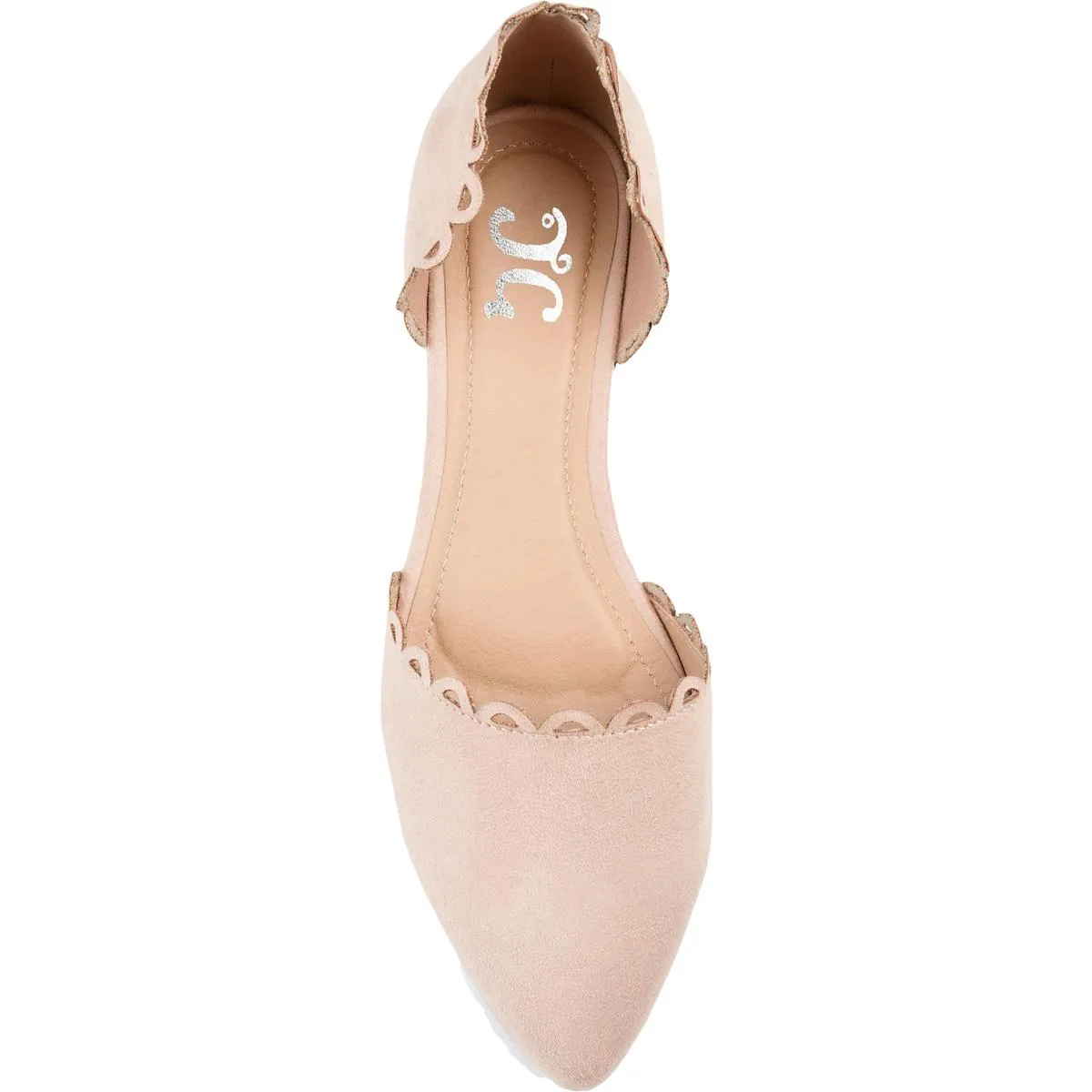 Journee Collection Womens Jezlin Scalloped Slip On Pointed Toe Flats