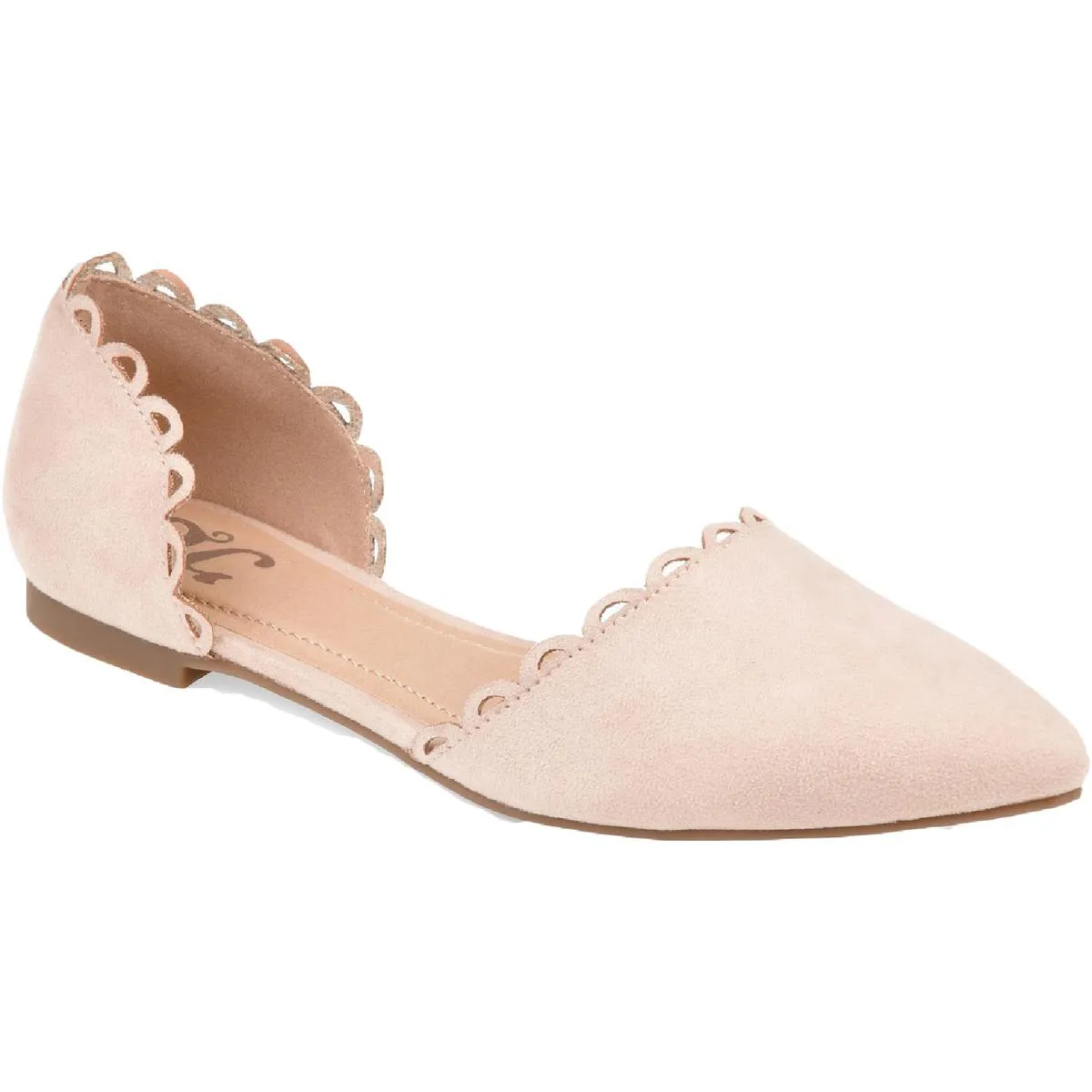 Journee Collection Womens Jezlin Scalloped Slip On Pointed Toe Flats