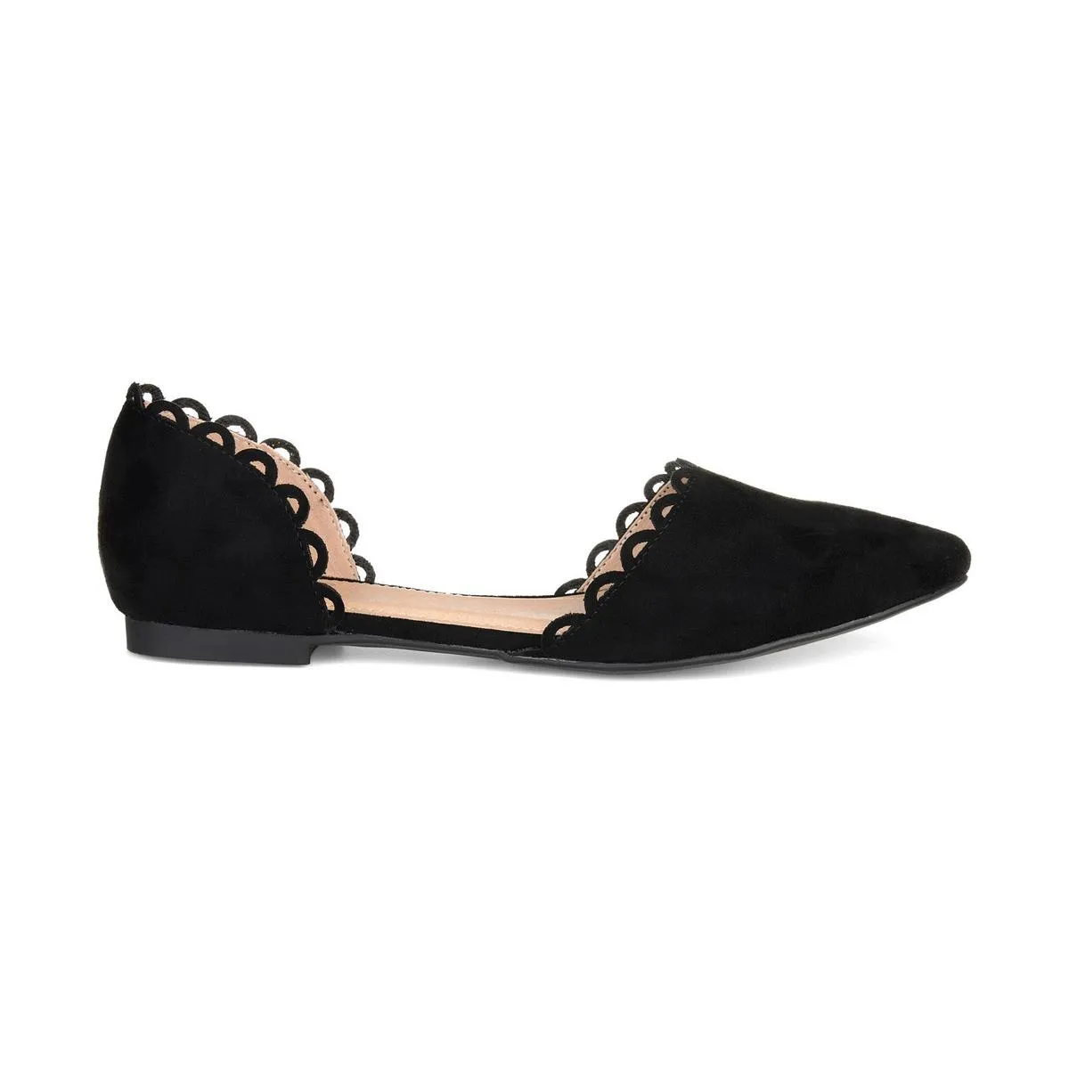 Journee Collection Womens Jezlin Scalloped Slip On Pointed Toe Flats