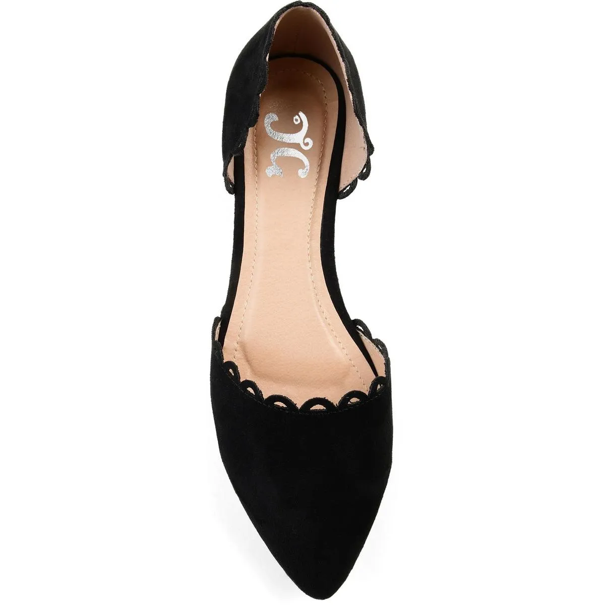 Journee Collection Womens Jezlin Scalloped Slip On Pointed Toe Flats