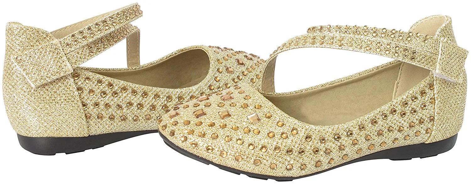 Link Girls Cute Rhinestone Ballet Ballerina Flats