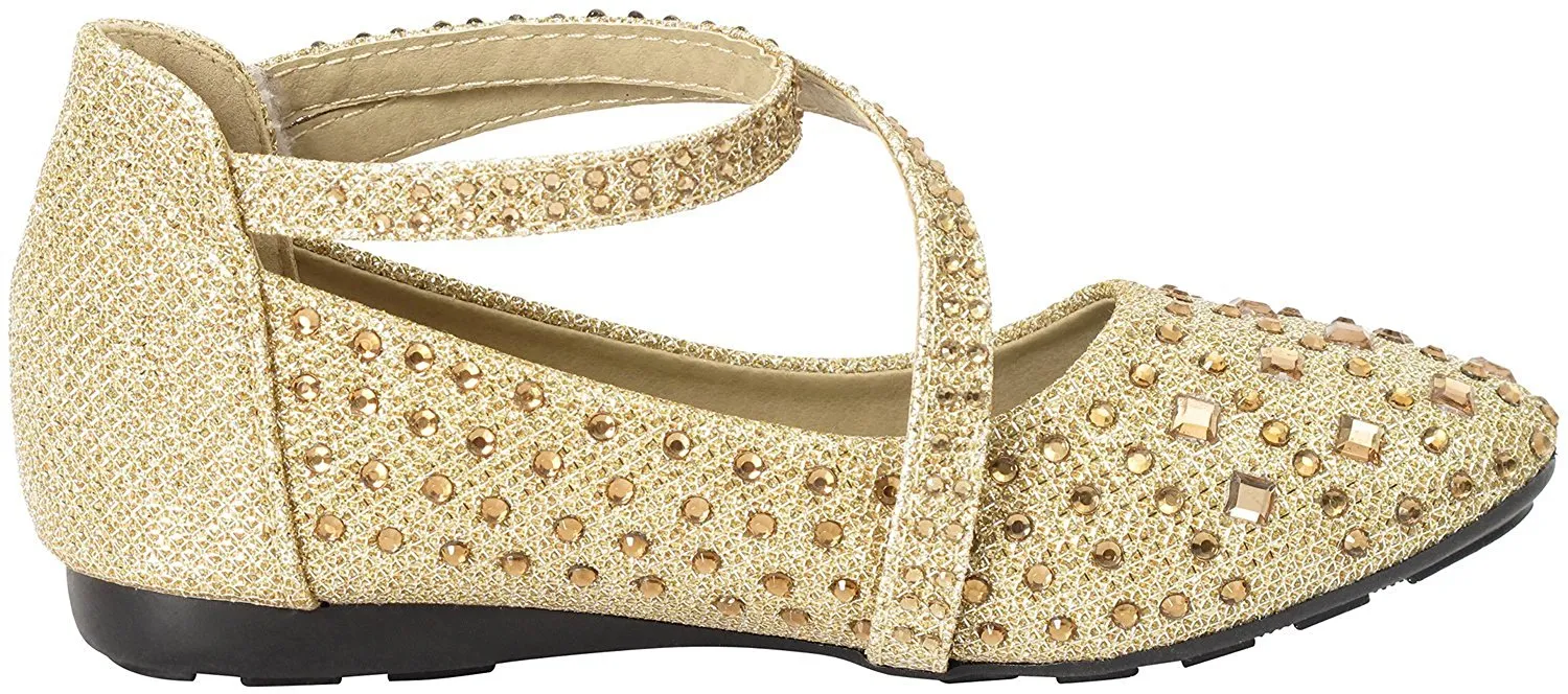 Link Girls Cute Rhinestone Ballet Ballerina Flats