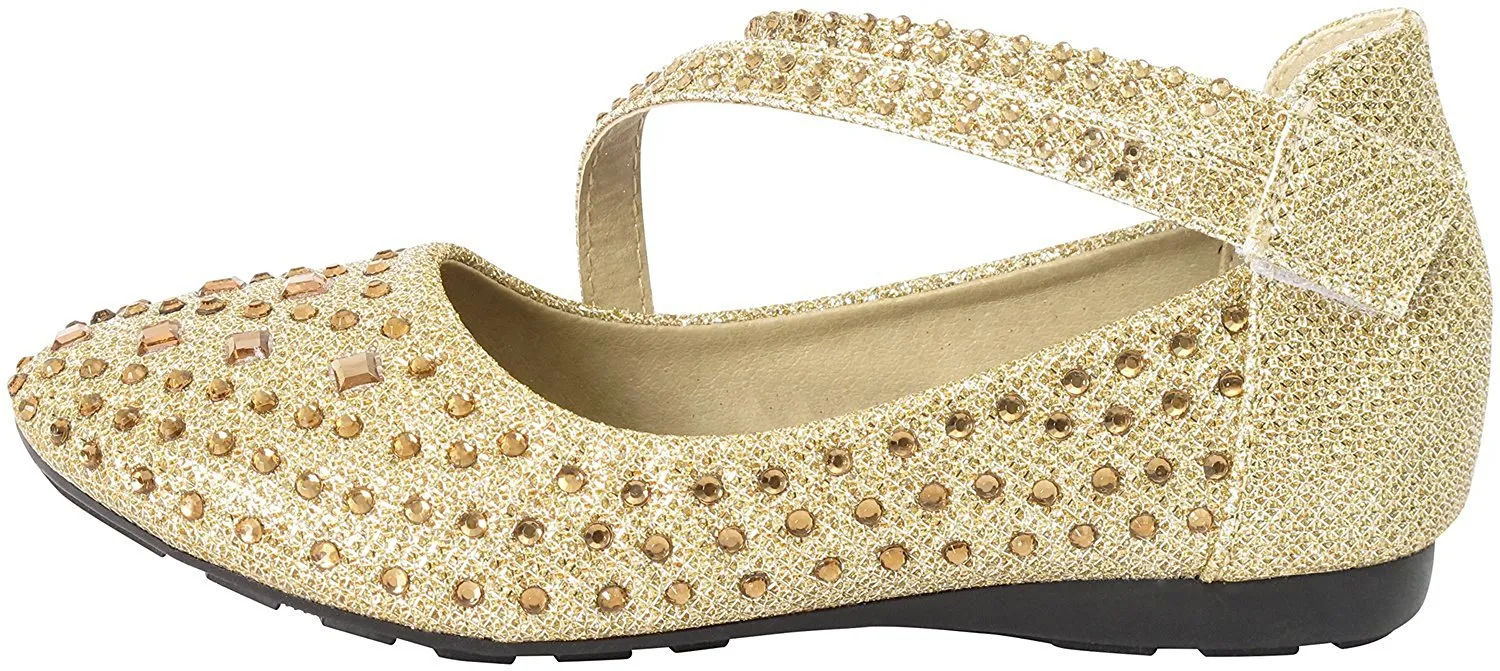 Link Girls Cute Rhinestone Ballet Ballerina Flats