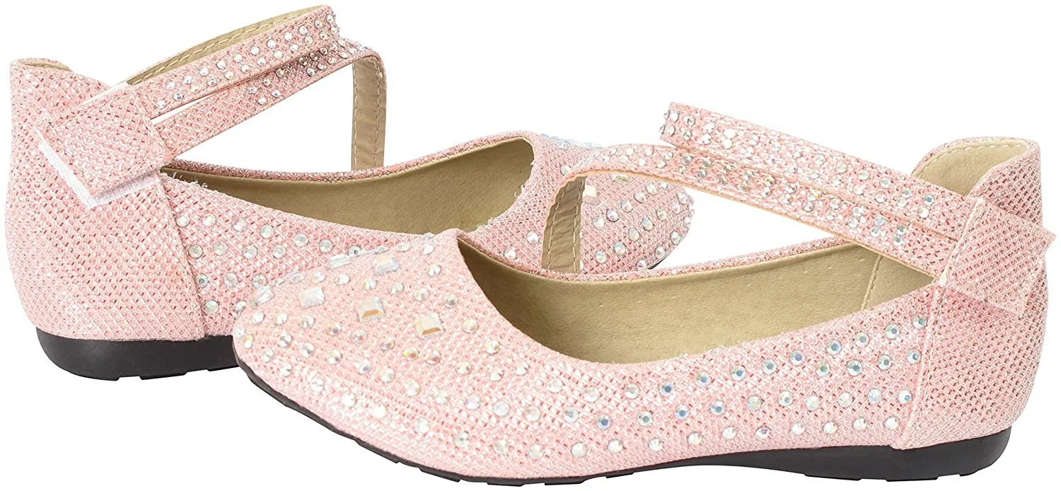 Link Girls Cute Rhinestone Ballet Ballerina Flats