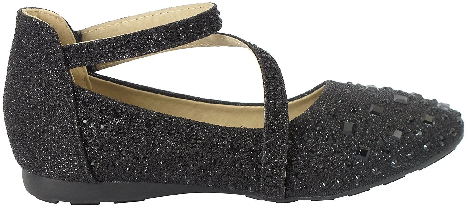 Link Girls Cute Rhinestone Ballet Ballerina Flats