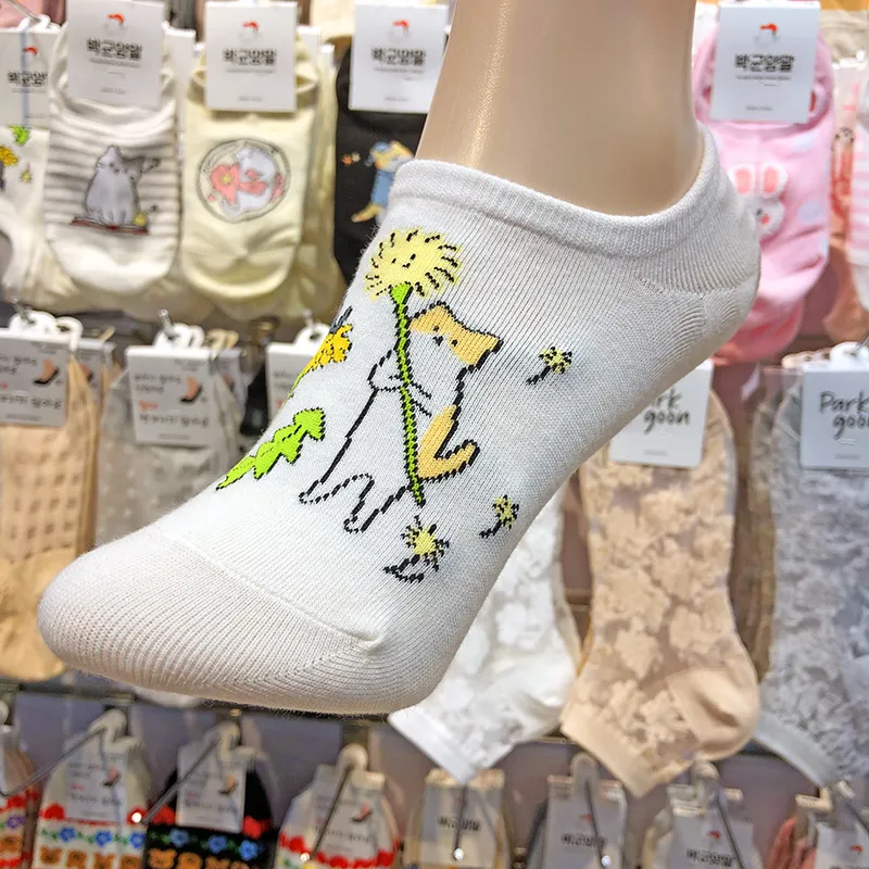 Mumu Cute Cat Invisible Boat Socks