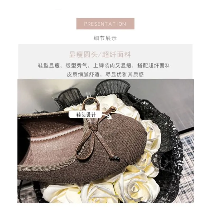 Plain Bow Accent Mary Jane Flats