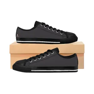 Slate Grey Ladies Low Tops, Solid Color Low Top Women's Sneakers Running Shoes (US Size: 6-12)