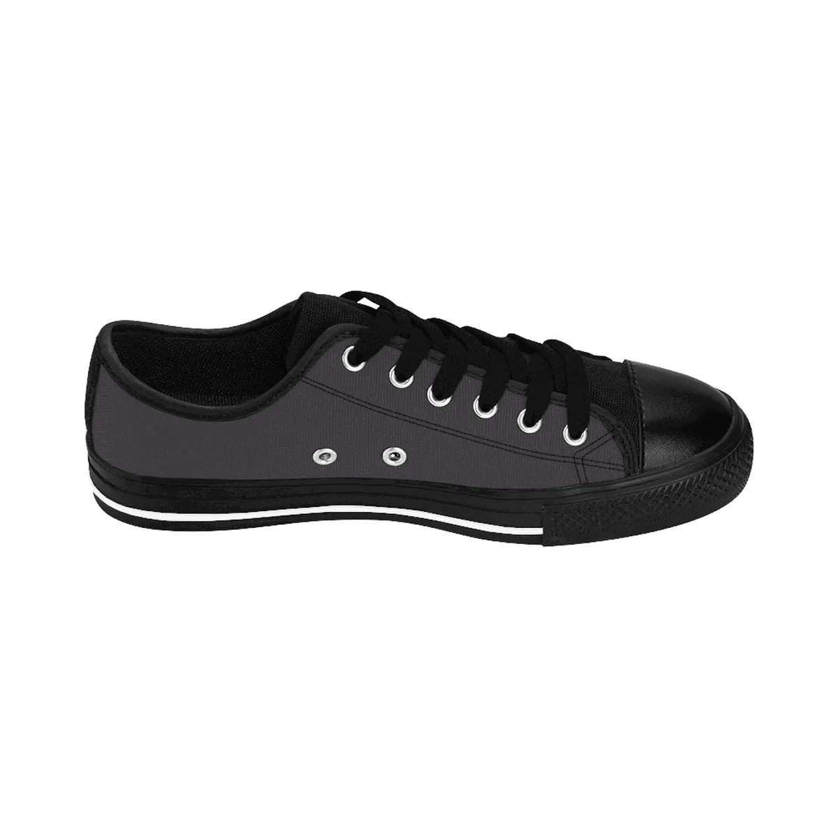 Slate Grey Ladies Low Tops, Solid Color Low Top Women's Sneakers Running Shoes (US Size: 6-12)